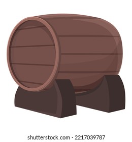 Wood barrel icon cartoon vector. Travel republic. Tourism culture