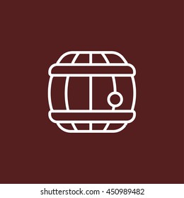 wood barrel line icon