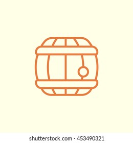 wood barrel line icon