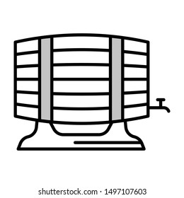 wood barrel thin line vector icon