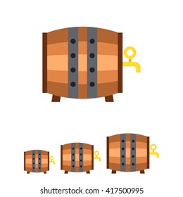 Wood Barrel Vector Icon