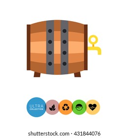 Wood Barrel Vector Icon