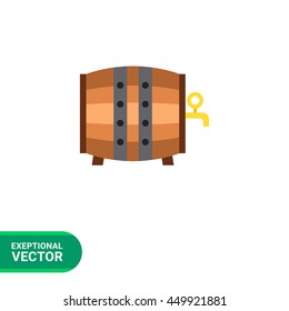 Wood Barrel Vector Icon