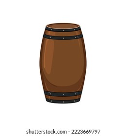 wood barrel wine cartoon. wood barrel wine sign. isolated symbol vector illustration