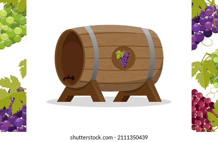 Wood barrels Alcohol barrel, drink container, wooden keg icon Barrel for wine