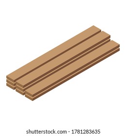 Holzbalken-Symbol. Isometrisch aus Holzbalken, Vektorsymbol für Webdesign einzeln auf weißem Hintergrund