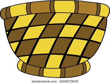 Wood basket isolated on white background