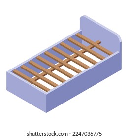 Wood bed icon isometric vector. Job worker. Room custom