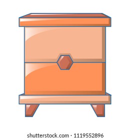 Wood bedside table icon. Cartoon of wood bedside table vector icon for web design isolated on white background