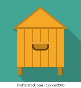 Wood bee hive icon. Flat illustration of wood bee hive vector icon for web design
