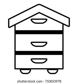 Wood beehive icon. Outline illustration of wood beehive vector icon for web design isolated on white background