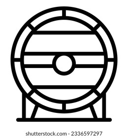 Wood beer barrel icon outline vector. Drink tank. Liquid alcohol