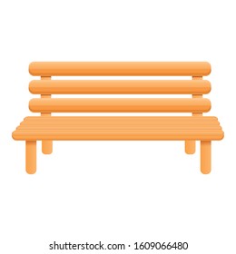 Wood bench icon. Cartoon of wood bench vector icon for web design isolated on white background