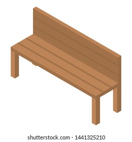 Wood bench icon. Isometric of wood bench vector icon for web design isolated on white background