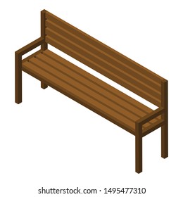 Wood bench icon. Isometric of wood bench vector icon for web design isolated on white background
