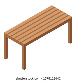 Wood bench icon. Isometric of wood bench vector icon for web design isolated on white background