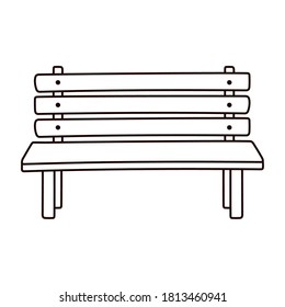 wood bench park furniture isolated icon line style vector illustration