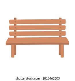 wood bench park furniture isolated icon style vector illustration