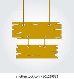 Wood billboard hanging vector