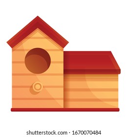 Wood bird house icon. Cartoon of wood bird house vector icon for web design isolated on white background