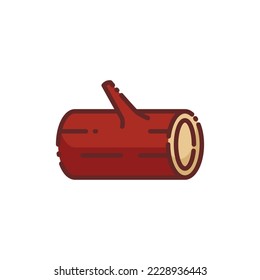 Wood Block Lineal Icon - Autumn Season Icon Vector Illustration Design