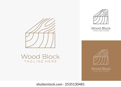 Wood block logo design illustration