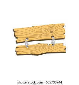 Wood Board and Chain Information Vector