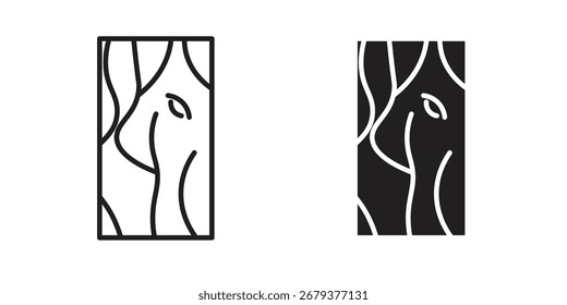 Wood board icon flat and stroke style pack on white background. Vector illustrations
