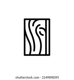 Wood Board Icon. Line Art Style Design Isolated On White Background