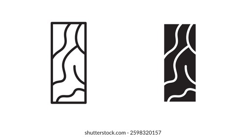 Wood board icon outlined icon vector collection.