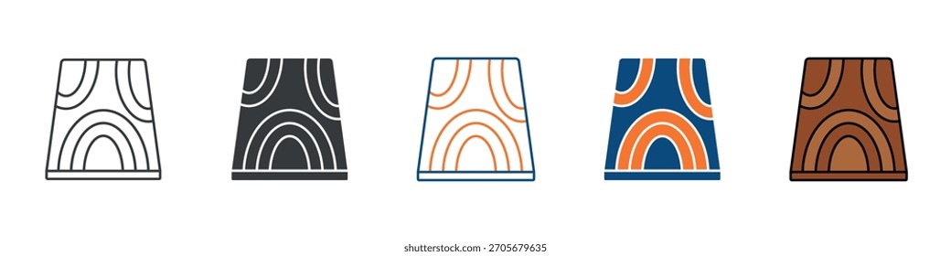 Conjunto de iconos de Tablero de madera Colección de estilo múltiple