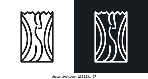 Wood board icons in black and white liner strokes for web design.