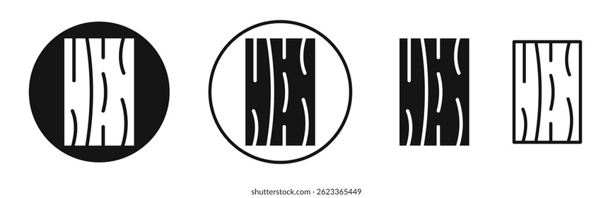 Wood board icons in solid black and outlined style