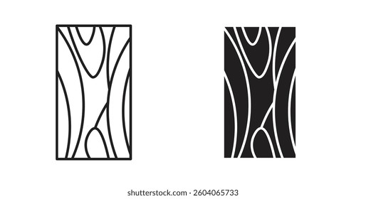 Wood board icons. thin line vector icons