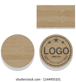 Wood board on transparent background . There are square and circle shape. They 're the good element for designer