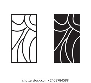 Wood board outline icon collection or set. Wood board Thin vector line art