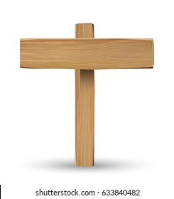 wood board sign on a white background