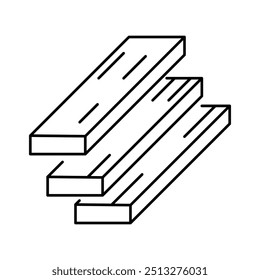 Wood board vector icon set, Wooden board pile. Carpentry Wood Board Icon.