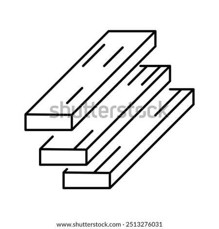 Wood board vector icon set, Wooden board pile. Carpentry Wood Board Icon.