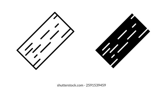Wood board vectors icons set in filled and strokes on white background