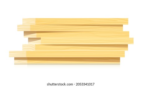 Wood board for woodwork. Building material, Isolated on white background. Eps10 vector illustration.