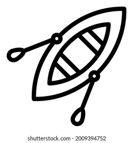 Wood boat icon outline vector. Wooden small ship. Fishing paddle boat