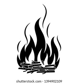Wood bonfire icon. Simple illustration of wood bonfire vector icon for web design isolated on white background