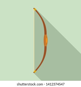 Wood bow icon. Flat illustration of wood bow vector icon for web design