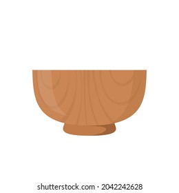 Wood bowl vector. Wood bowl on white background.