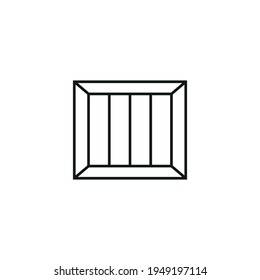 Wood box flat icon. Simple style wooden save symbol. Logo design element. T-shirt printing. Vector for sticker.