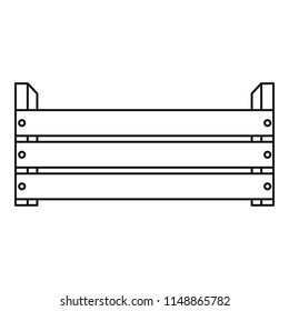 Wood box icon. Outline wood box vector icon for web design isolated on white background
