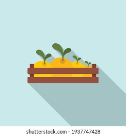 Wood box radish icon. Flat illustration of Wood box radish vector icon for web design
