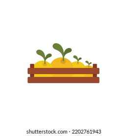 Wood box radish icon. Flat illustration of Wood box radish vector icon isolated on white background