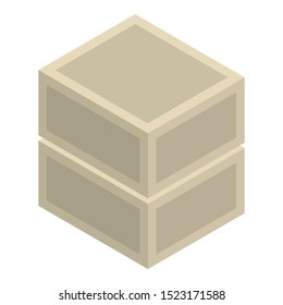 Wood box stack icon. Isometric of wood box stack vector icon for web design isolated on white background